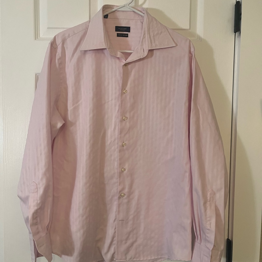 Profuomo Originale Pink Two Ply Non Iron Dress Shirt Size 41 16